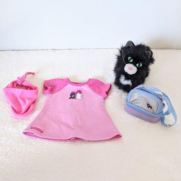 American Girl Other - American Girl cat Licorice & doll shirt, hat, bag